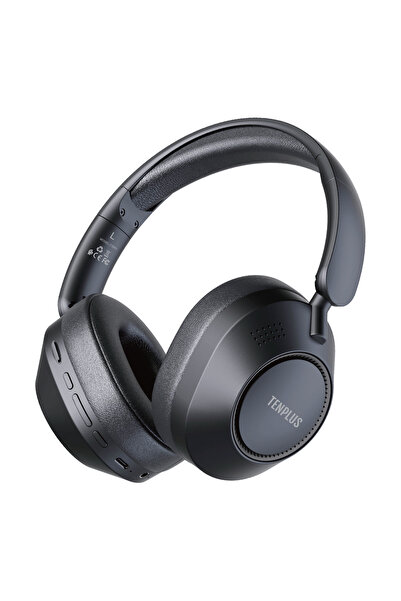 TENPLUS سماعة رأس بلوتوث TEN PLUS لاسلكية – أسود، صوت عالي الجودة وبطارية تدو...