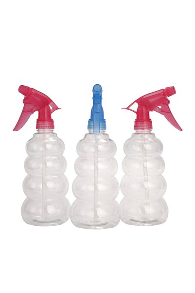 Lawazim Spray Bottle Set 3 Piece 500ml Transparent with Adjustable Nozzle