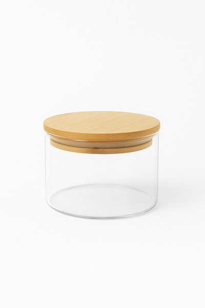 Fhilli Aero - Borosilicate Glass Bowl with Bamboo Lid 365 ml