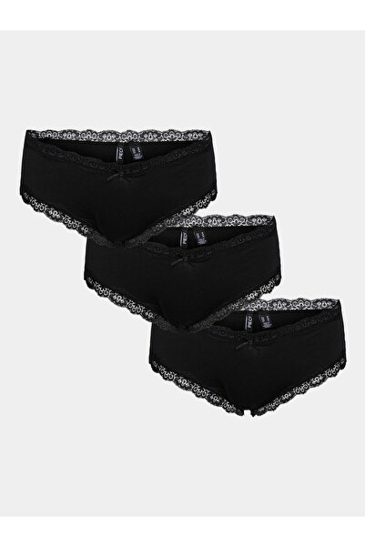 PIECES Γυναικείο σετ 3 ζευγαριών κλασικά σλιπ 17108468 Μαύρο