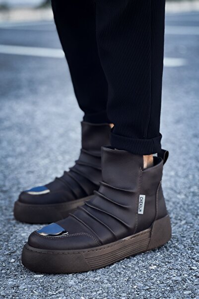 Zapatos CH113 Ghete sportive casual pentru bărbați cu fermoar CKT - maro