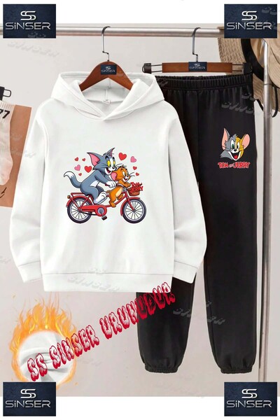 SS SİNSER Set de trening cu hanorac imprimat pentru copii, unisex, „TOM AND J...