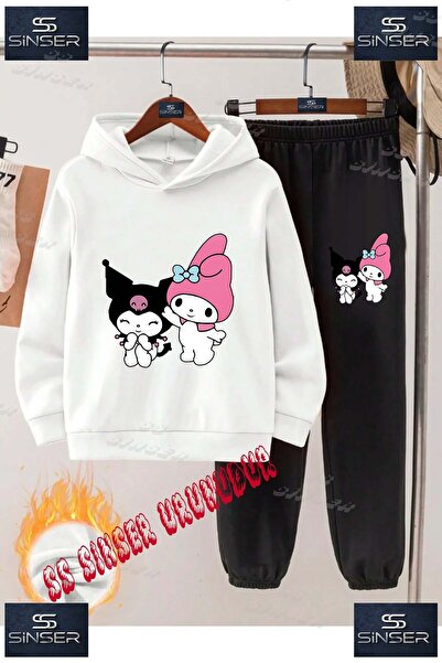 SS SİNSER Set de trening cu hanorac imprimat pentru copii, unisex, „KUROMI MY...