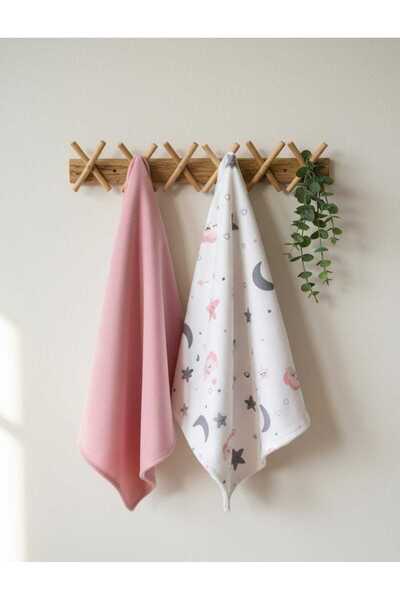 azizden Flannel (Flannel) 100% Cotton 2-Piece Baby Blanket Set 80X90