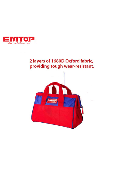 EMTOP 16-inch Professional Tool Bag with Large Capacity and Smart Organization