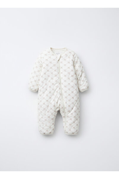 Magu Unisex Children's Cotton White Bow Patterned Sleeping Bag - Zippered