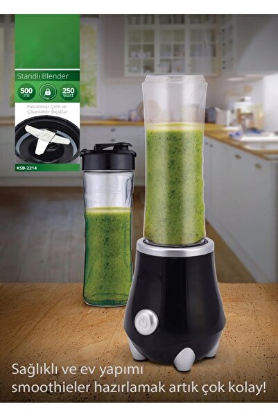 DEKORANLA Standlı Sporcu Blender 500 ml, Kişisel Smoothie ve Meyve Suyu Hazırlama Aracı