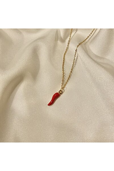 STAİNLES Altın Kaplama 'Corno Magico' Şans Kolyesi