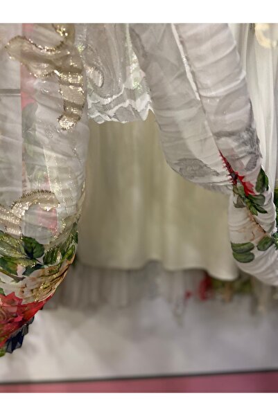 edu collection Fusta boemă CLOWN cu imprimeu floral argintiu, cu căptușeală