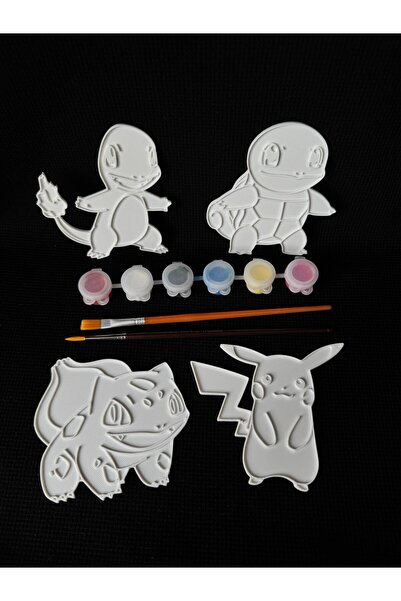 Nenya 4'lü POKEMON BOYALAR VE FIRÇALAR DAHİL BOYAMA SETİ