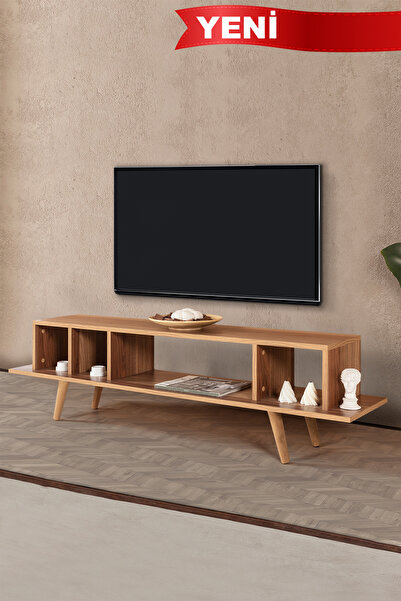 Evmo Home 3649 Tire TV Ünitesi 160 Cm ( AHŞAP AYAKLI ) Söğüt , Tv Sehpası