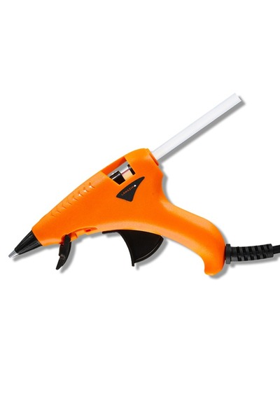 Lawazim موزع غراء ساخن صغير بقوة 10 وات مع تسخين سريع وحماية من التيار الزائد - برتقالي