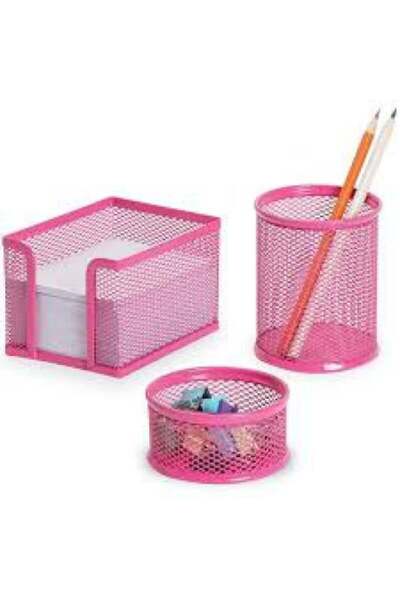 Gıpta طقم طاولة معدنية - طقم طاولة مكون من 3 قطع باللون الوردي