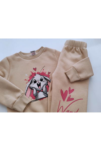 Beray Three-Ply Sharded Combed Cotton Sweatshirt Children's Set