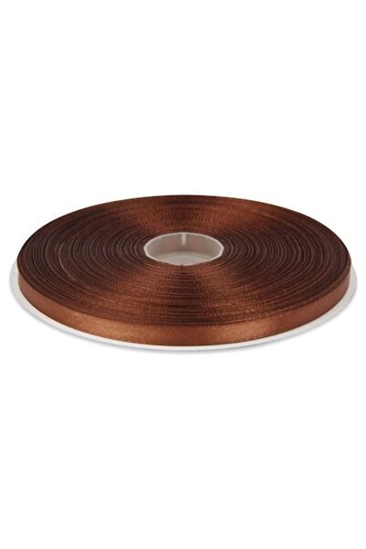 OEM Satin ribbon set 5 pcs 0.6 cm width, brown color, roll 22 m