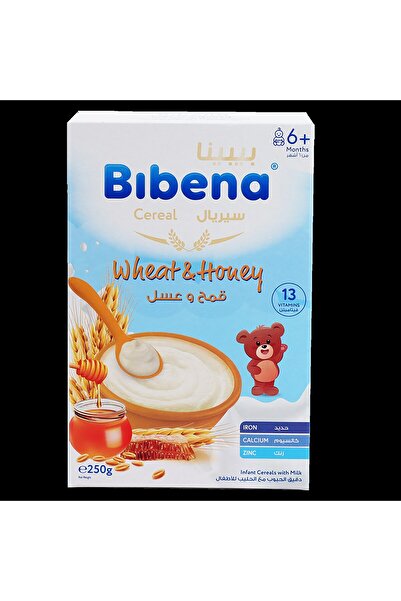 Bibena حبوب حليب بالقمح والعسل من بيبينا 6 اشهر فما فوق (عبوة 250 غرام