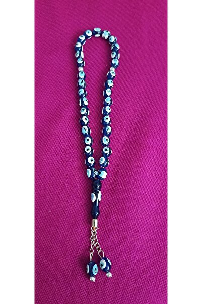 Nurtakı سبحة تسبيح 20 سم مكونة من 33 حبة مع خرز العين الزرقاء