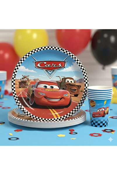 Umamiçe Cars Arabalar Temalı Tabak ve Bardak 8'li Set