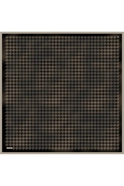 Armine Tivil Saf İpek Eşarp 9434 - 83 Siyah Kazayağı Desen