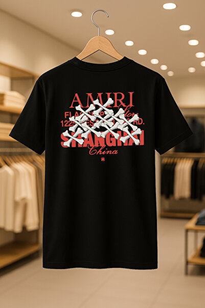 FEEL STYLE تي شيرت كبير الحجم مطبوع عليه عبارة 'Bone' للجنسين، مصنوع من القطن بنسبة 100%، قماش سميك يسمح بالتهوية