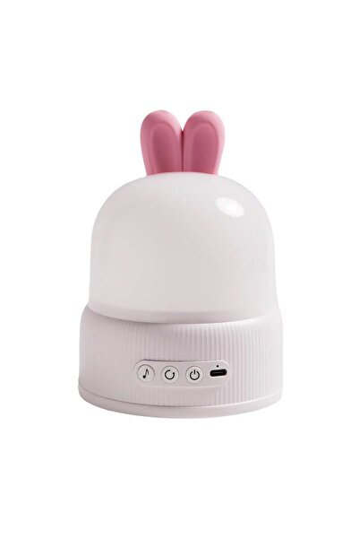 UralTeknik Tavşan Projektör müzikli şarjlı bluetoothlu hareketli gece lambası uyku çocuk bebek 8 farklı film