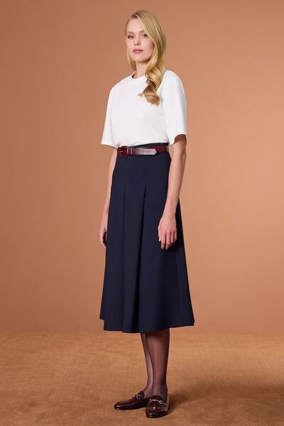 UPGRADE Pilikaşeli Etek Lacivert