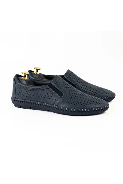 Piello Perforated genuine leather loafers, Blue