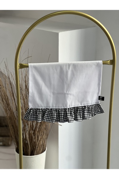 KaiAtelier Ivory X Dama Keten Fırfırlı Kurulama Bezi