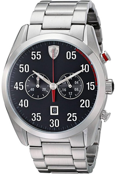 Scuderia Ferrari Ferrari Men's Black Dial Stainless Steel Band Watch 0830176