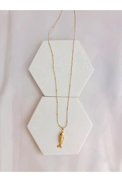 Zeta Collection Perline Blu Zincir kolye Balık Uçlu