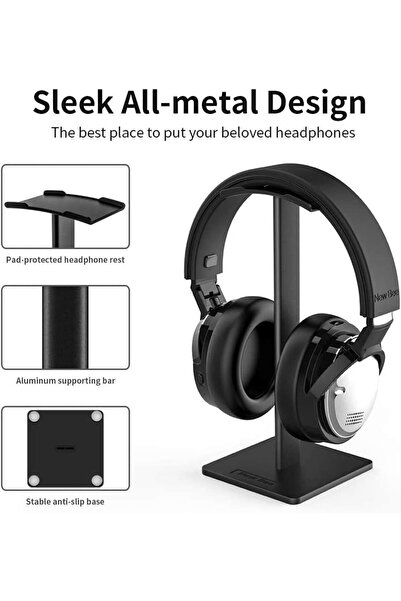 Primo Plus حامل سماعة رأس مكتبي من الألومنيوم مع حامل كابل لطاولة عرض سماعة الرأس للألعاب
