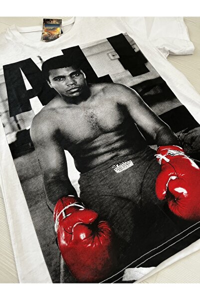 OLYMPUS STORE Muhammed Ali Baskılı Beyaz T-shirt
