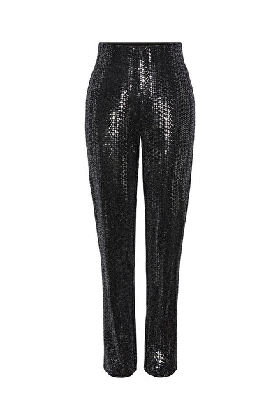 PIECES Γυναικείο Παντελόνι από Υφασμάτινο 17143896 Μαύρο