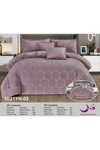 Moon Double-sided fur bedspread, half-person, 4 pieces