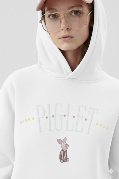 dwnwear Prase Štampano Sa kapuljačom Kengur džep širok kroj Dukserica