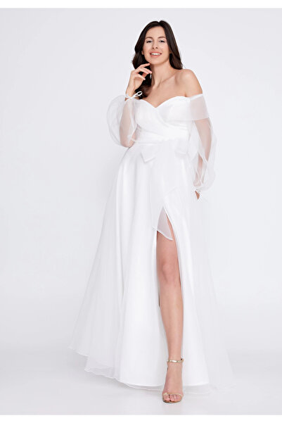 1way فستان سهرة بتصميم اوف شولدر