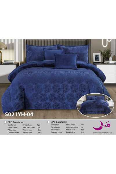 Moon 6-piece double-sided faux fur bedspread