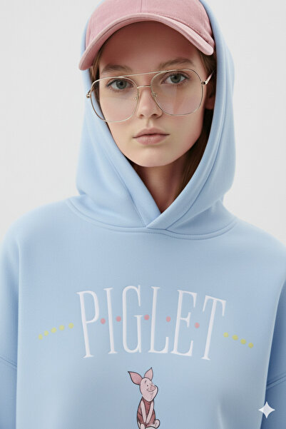 dwnwear Prase Štampano Sa kapuljačom Kengur džep širok kroj Dukserica