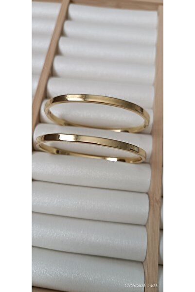 ARİ TAKI Oval Ajda kelepçe Gold çelik