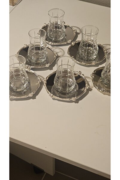 Keopsantique home 6-Piece Silver Rose Detailed Tea Set