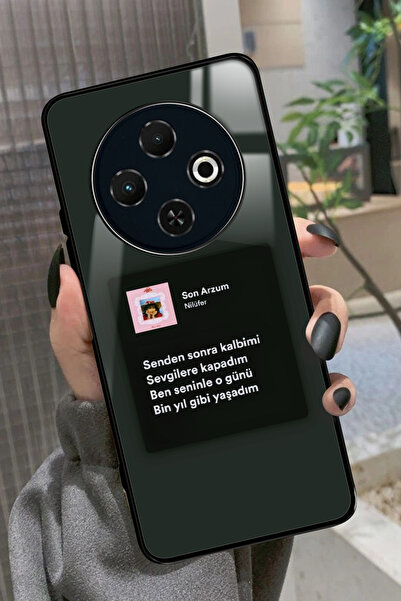 TECNO Spark 30C Uyumlu Nilüfer Şarkı Sözü Tasarımlı Glossy Premium Kılıf