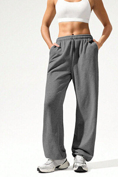 BSBSPOR Ultra Bol Kesim Büyük Beden Baggy Ayarlanabilir Paçalı Eşofman Altı Siyah Gri Antrasit Erkek Kadın