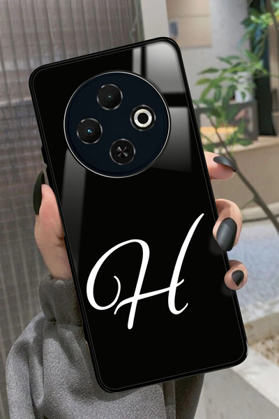 TECNO Spark 30C Uyumlu H Harfi Yazılı Glossy Premium Kılıf