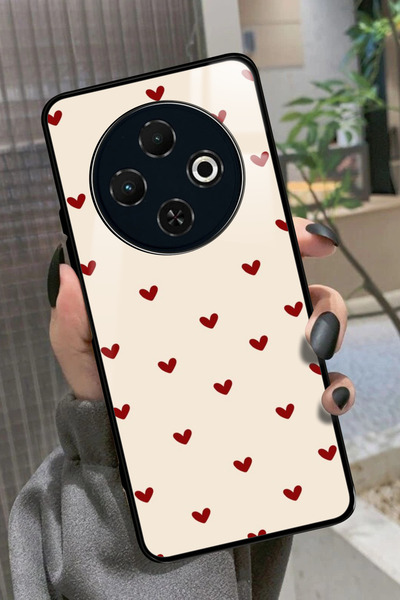 TECNO Spark 30C Uyumlu Kalp Tasarımlı Glossy Premium Kılıf