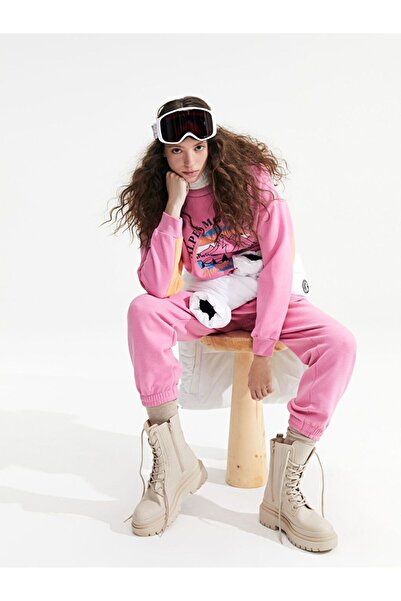 LC Waikiki Color Block Women's Thick Jogger Sweatpants with Elastic Waistband