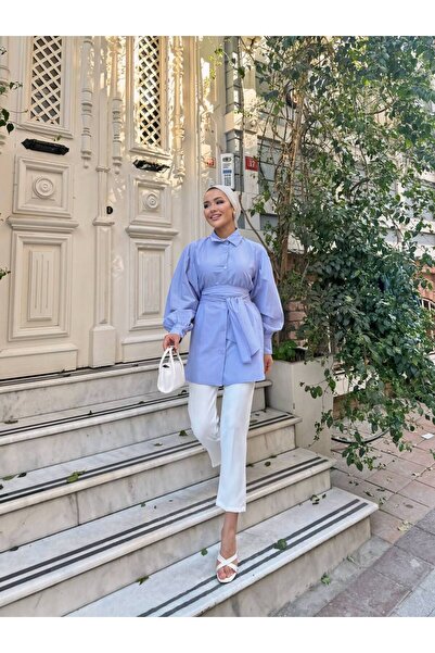 Saay Belden Bağlamalı Kadın Gömlek