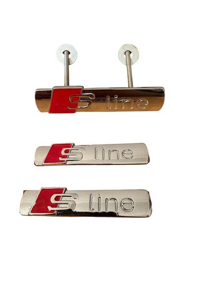 İKTUNING AUDI SLİNE ÖN PANJUR VİDALI METAL AMBLEM VE BAGAJ-ÇAMURLUK SLİNE 2 A...