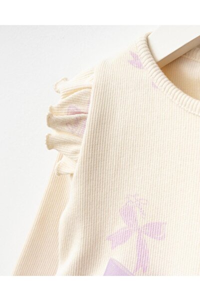 Magu Baby Girl Cotton Lilac Tulle Bow Dress - Long Sleeve Ribana