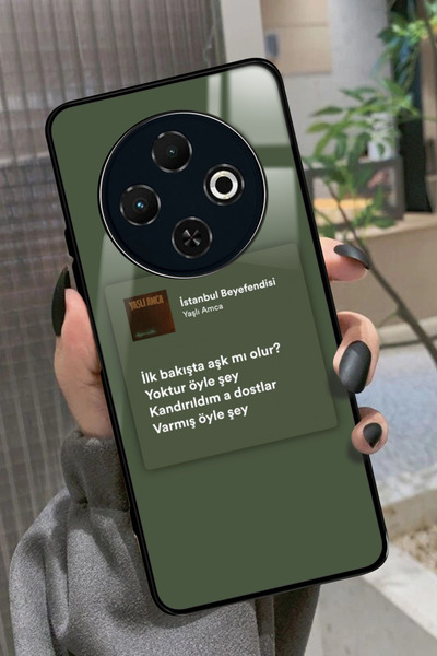 TECNO Spark 30C Uyumlu Şarkı Sözü Tasarımlı Glossy Premium Kılıf