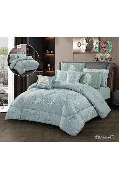 Generic مفرش عرائسي شبيه التطريز 8 قطع